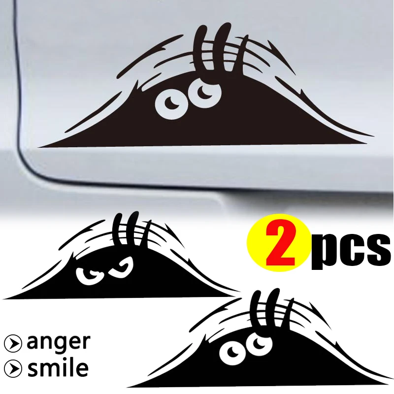 

Funny Peeking Monster Car Stickers Smile and Anger Waterproof Vinyl Decals Car Body Styling Cute Sticker Decoration Accessories