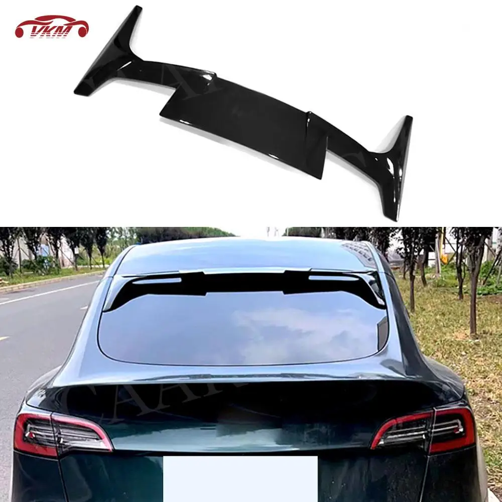 

For Tesla Model Y 2020+ ABS Carbon Look Rear Roof Spoiler Wings Car Rear Trunk Spoiler Splitter Bodykits Car Accessories