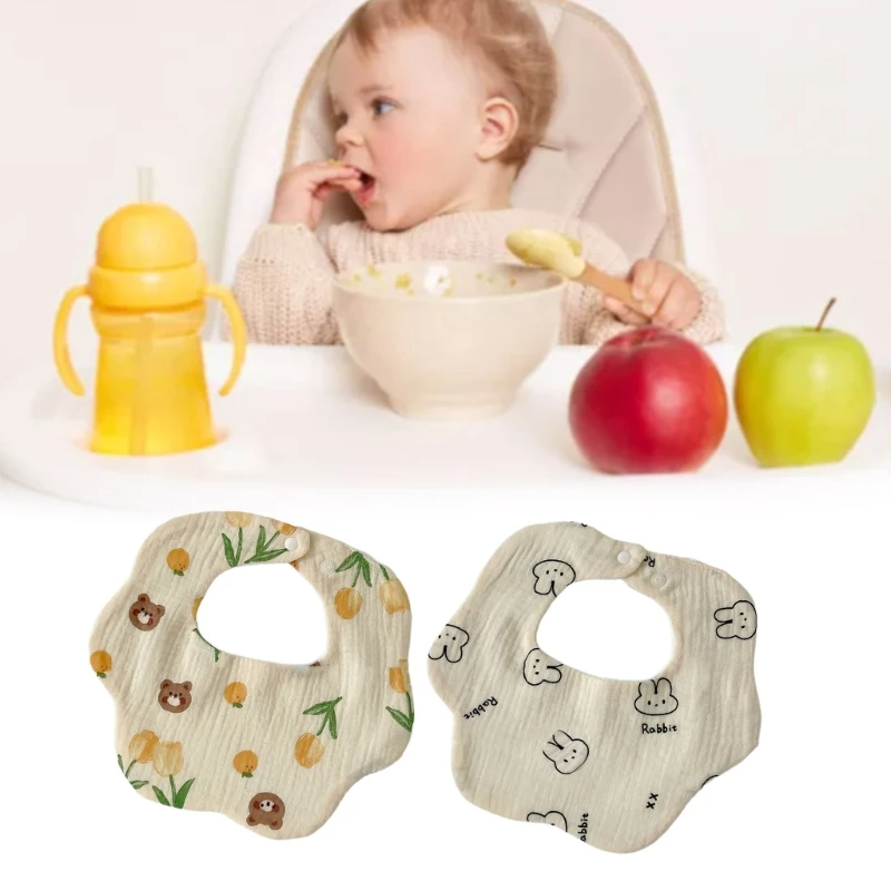 Spuugdoekjes Pasgeboren Kwijlen Schort Voeden Slabbetjes Ademend Baby Slabje Speeksel Handdoek D5QA