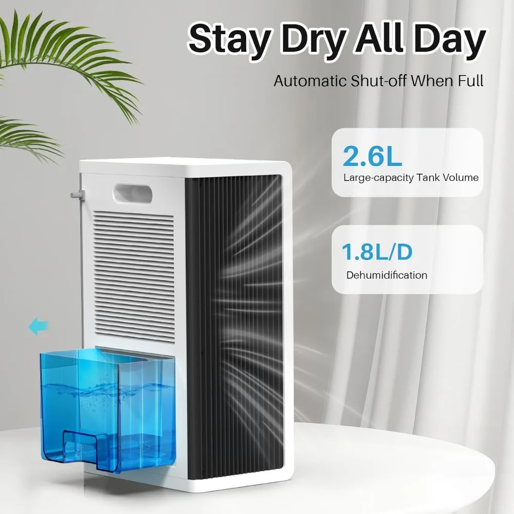 95 oz dehumidifiers for home,for Bedroom with 7 Colors LED Light, Ultra Quiet & Auto Shut off dehumidifiers for basements Ideal