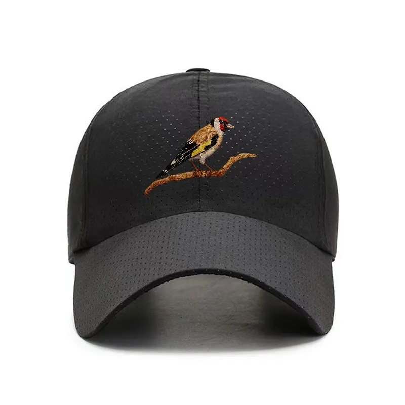 Goldfinch Standing Branch Quick Dry Baseball Cap Lightweight Breathable Outdoor Sun Hat