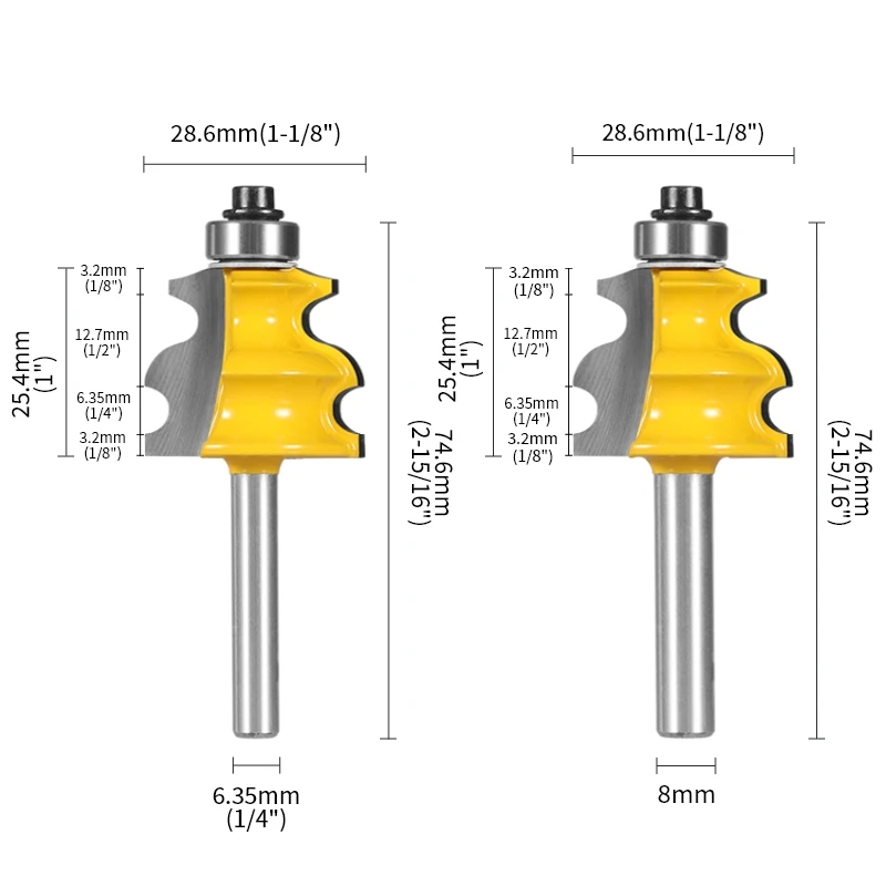 YUSUN  Architectural Molding Bit Router Bit Carbide Cutters Woodworking Milling Cutter For Wood Bit Face Mill End Mill