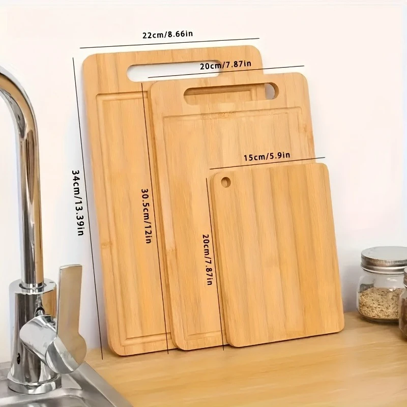 ألواح تقطيع المطبخ المصنوعة من الخيزران الفاخر - ألواح تقطيع خشبية صغيرة ومتوسطة وكبيرة، اختيار مثالي لعيد الميلاد