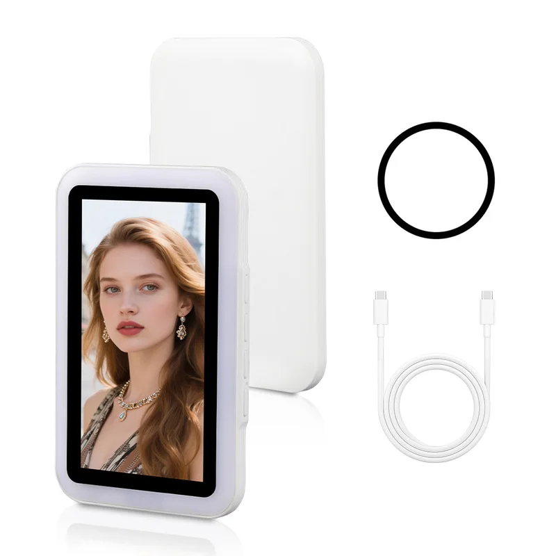 Generic Magnetic Selfie Ring Light Phone Screen Mirroring Device Touch Control 3 Light Modes For Mobile Phone Photography Vlog