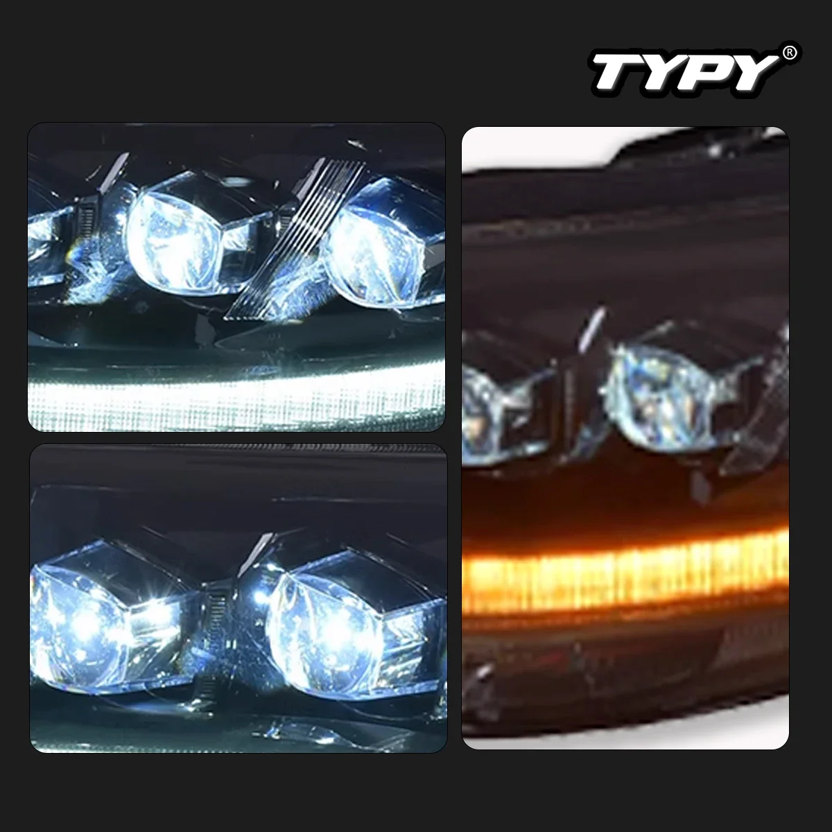 

Автомобильные фары TYPY для Toyota Highlander, фары 2015-2017, светодиодные фары для проектора, дневные ходовые огни, автомобильные аксессуары