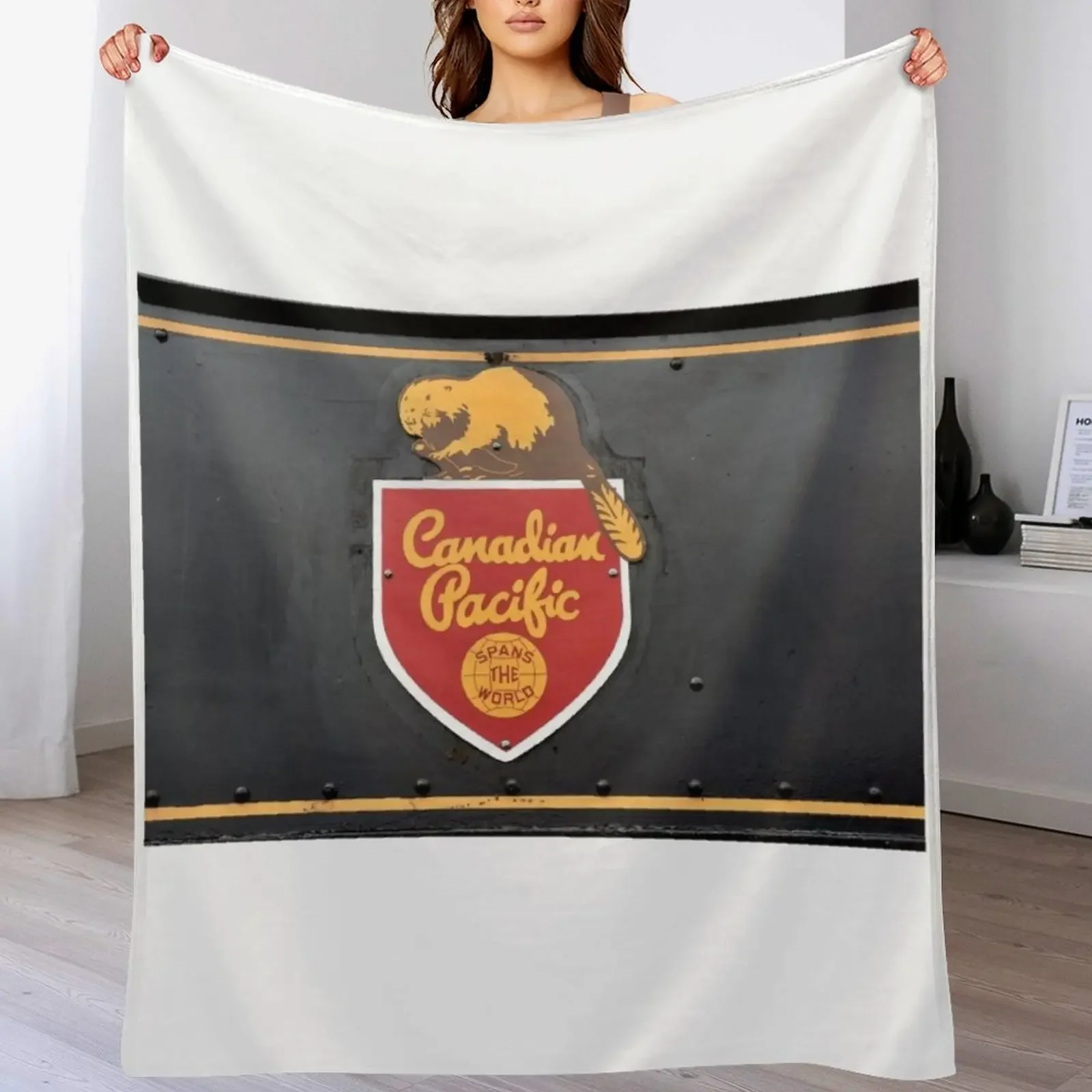 

Canadian Pacific Logo Throw Blanket Thermals For Travel Sofa Quilt Vintage Plaid on the sofa Blankets