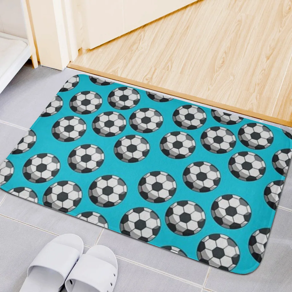 

Soccer School Bath Mat Non-Slip Tufted Mat Rug for Front Door Living