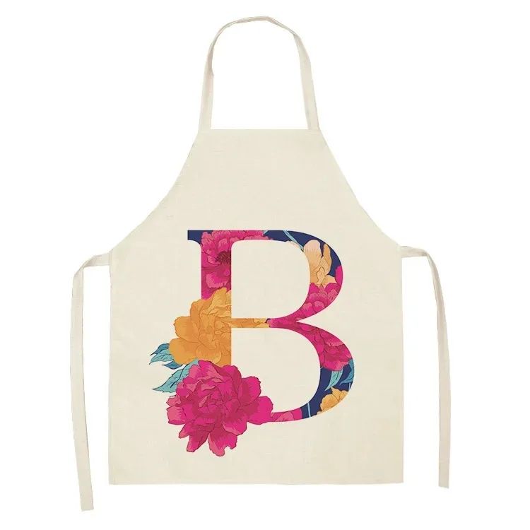 Floral red letter pattern suitable for home kitchen apron children\'s printed apron home kitchen bib