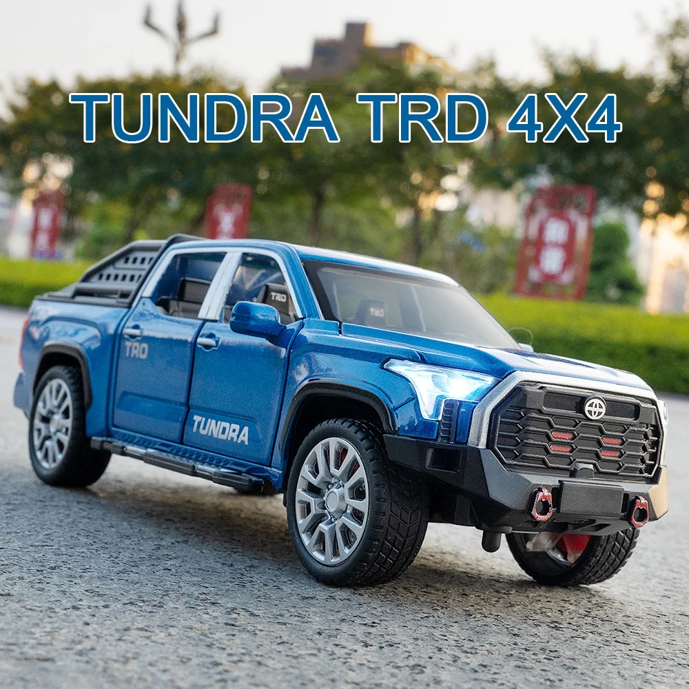 1:32 Scale Tundra TRD 4X4 Pickup Truck Models Toys Car Alloy Diecasts with Light Sound Off-road Vehicle for Child Birthday Gifts