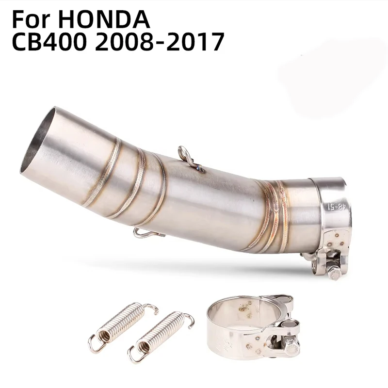 Motorrad-Auspuffrohr Auspuff-Mittelrohr Edelstahl-Auspuffanlage Moto-Verbindungsrohr Slip-On für HONDA CB400 2008-2017
