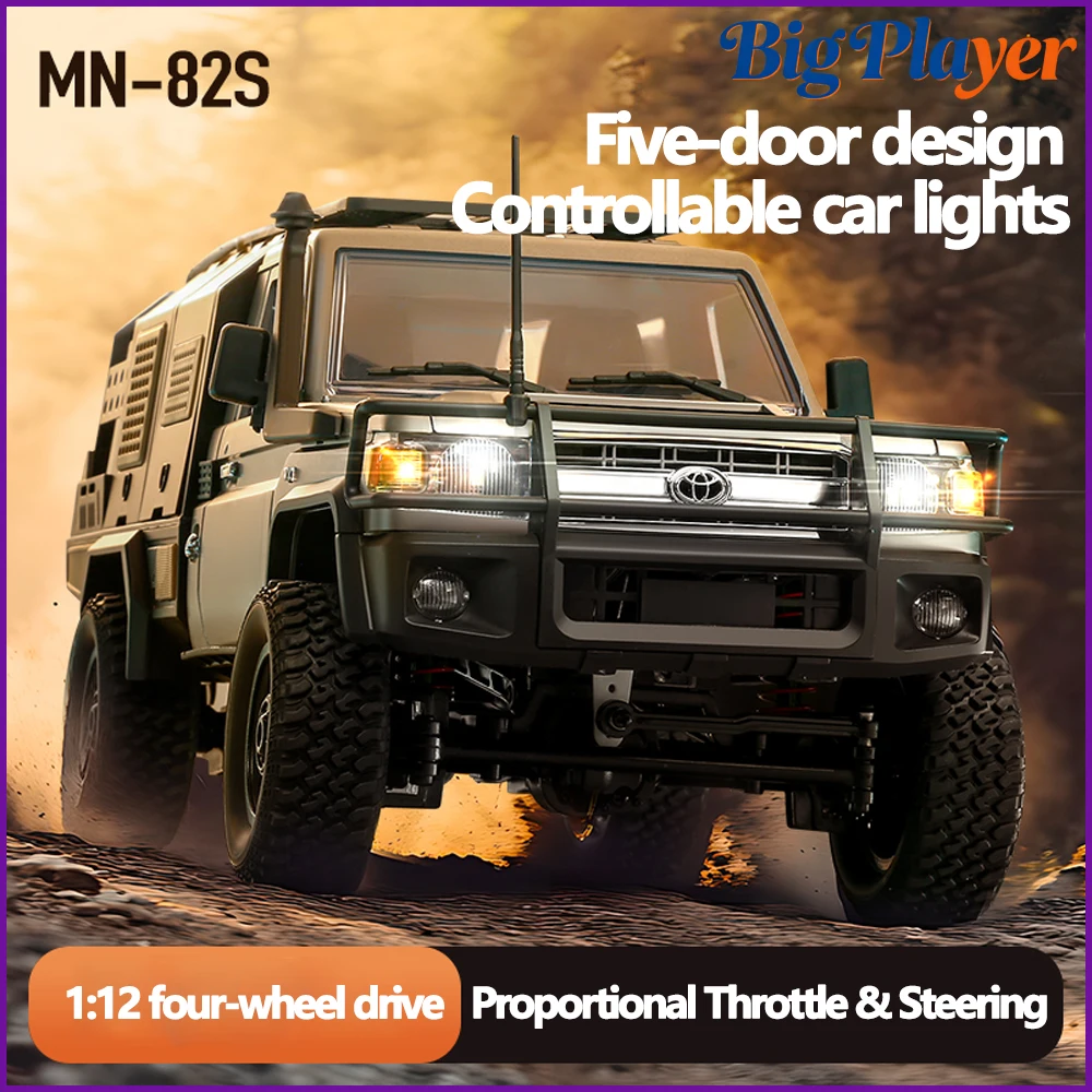 MN82S 1/12 Full Scale 4WD RC Pickup Truck Simulated LC79 Short Body Remote Control Off-Road Climbing Car Christmas Gift Toy