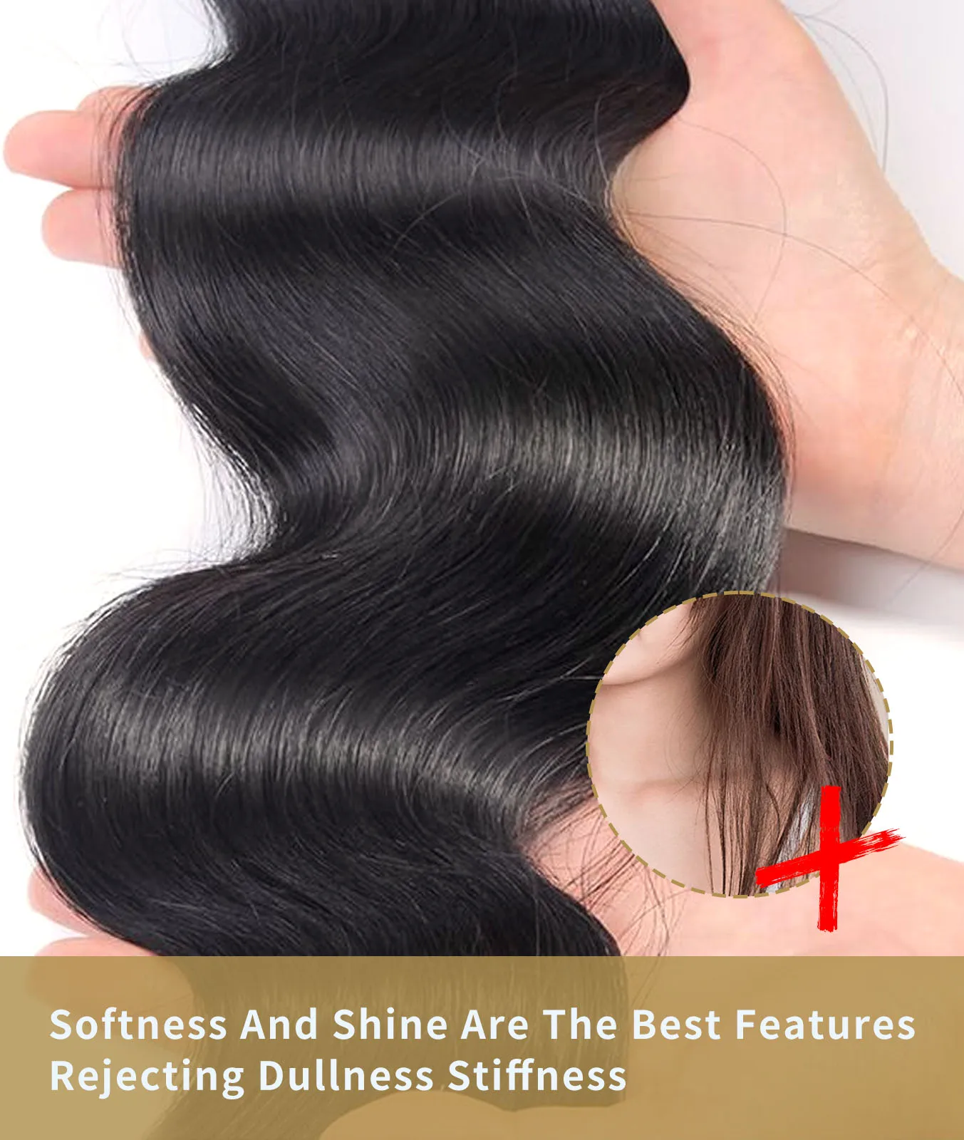 Brazilian Body Wave Weave Pacotes de Cabelo Humano, 100% Não Transformados, Ofertas 16A, 20 ", 22", 22 ", Ofertas