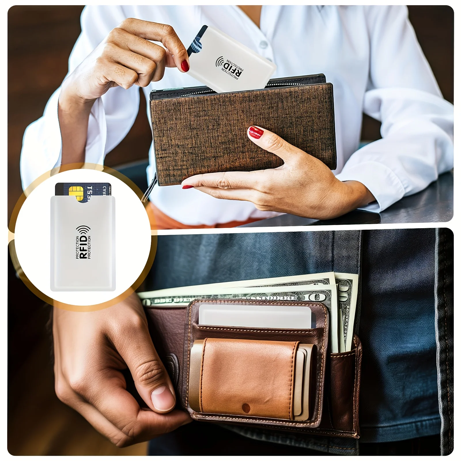 10 قطعة تتفاعل حجب حافظة بطاقات مكافحة سرقة NFC محمية ID بطاقة الائتمان حماة حامل بطاقة هندسية بطاقة المنظم حقيبة