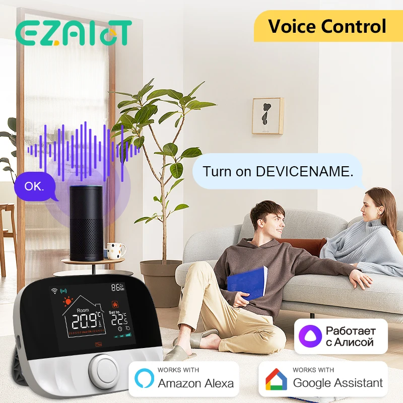 Tuya WiFi Gas Boiler Heating Thermostat Smart Wireless Remote Temperature Battery Controller Socket Receiver Google Home Alexa
