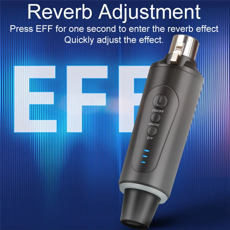 

CJSD-New 2.4G XLR Microphone Wireless Transmitting & Receiving System Dynamic Condenser Microphone Reverberation Adjustment