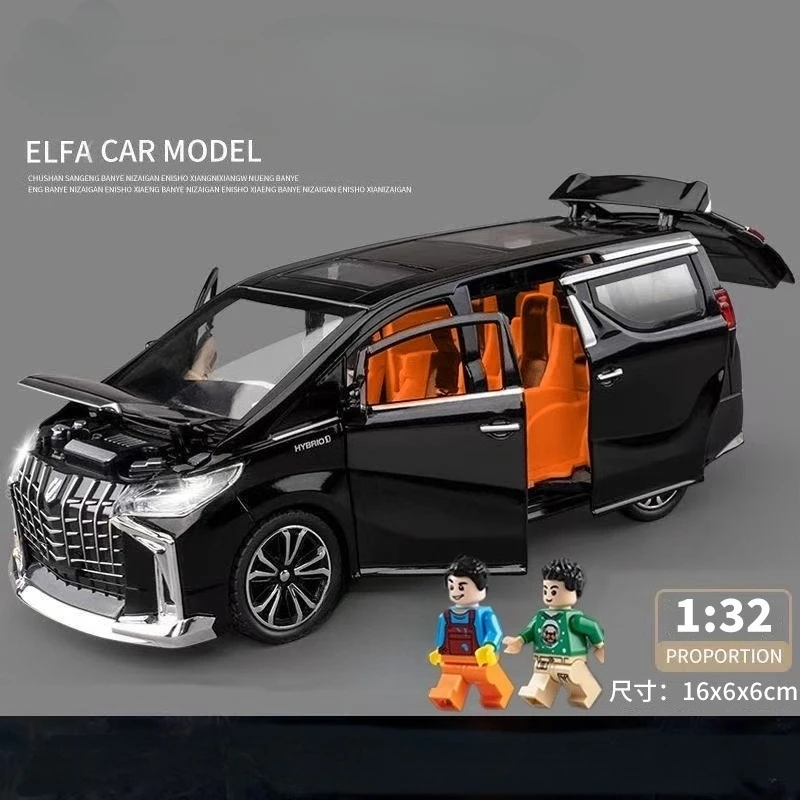 1/32シミュレーション六ドア/アルファード/モデル玩具車慣性音、光、音楽MPV高級ビジネスカー男の子/装飾品