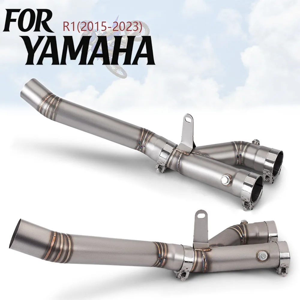 

Motocycle Escape Exhaust System for Yamaha YZF R1(2015-2023) Stainless Steel Mid Link Pipe Slip on Original Muffler R1