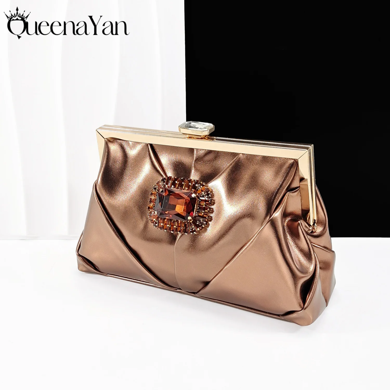Queena Yan High-end Matching! Elegant Women\'s Shoes and Bag Shiny Big Rhinestone Wedding OL Luxury Fashion Shoes Good Quality