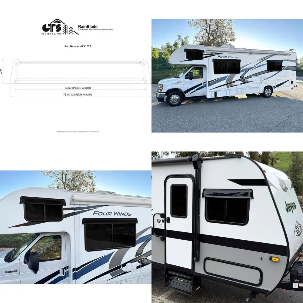 

Защитный экран от дождя и солнца RainBlade для окон RV (для окон шириной 68-73 дюйма), цвет дымчатый