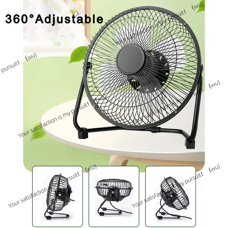 USB Powered Desktop Fan 4/6/8 Inch 2 Speed Adjustable 4 Blades 360° Rotation Portable Electric Fan for Home Office Computer