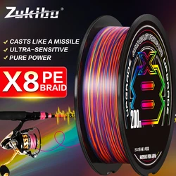 Japan Xbraid Upgrade X8 Never Fade Multicolor High Quality Multifilament Line Smooth Durable 8 Strands Braided Fishing Line