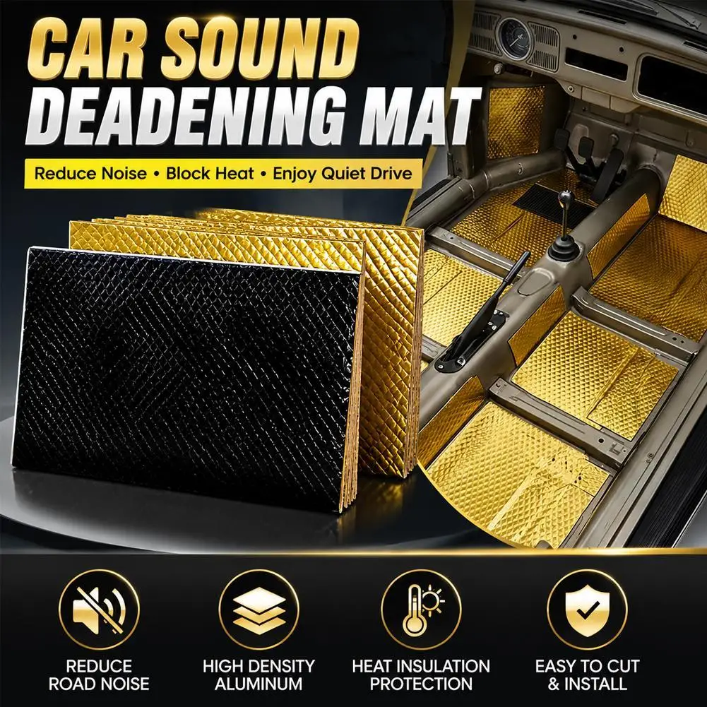 Auto Sound Deadener Pad Butyl Rubber Aluminum Foil Noise Insulation Damping Sheet Car Acoustic Proofing Shock Absorber Hood Mat