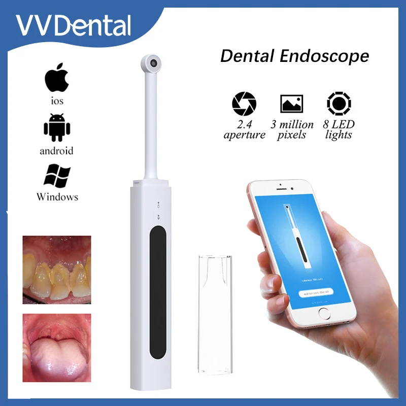 VV Dental Oral Endoscope Wireless Intraoral Camera Wifi HD 300W Pixel Intraoral Teeth Inspection Endoscope Video for IOS Android