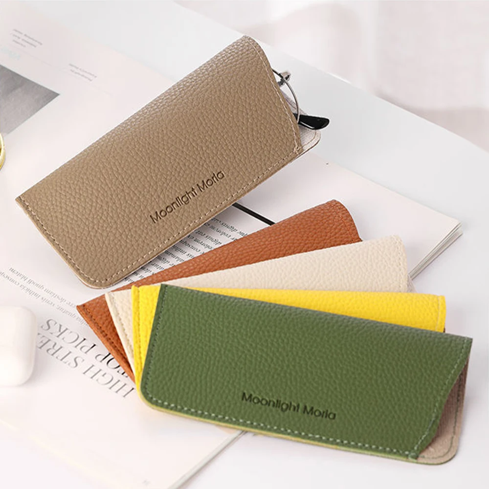 Ins สไตล์ Litchi นูนแว่นตา Simple PU หนังแว่นตากันแดดแว่นตาอ่านหนังสือกระเป๋าแบบพกพาแว่นตาผู้ถือ