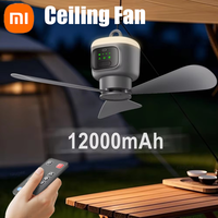 Xiaomi 12000mAh Ceiling Fans Outdoor Camping Fan Tent Air Circulator Cooler Rechargeable Electric Fan Remote Control LED Light