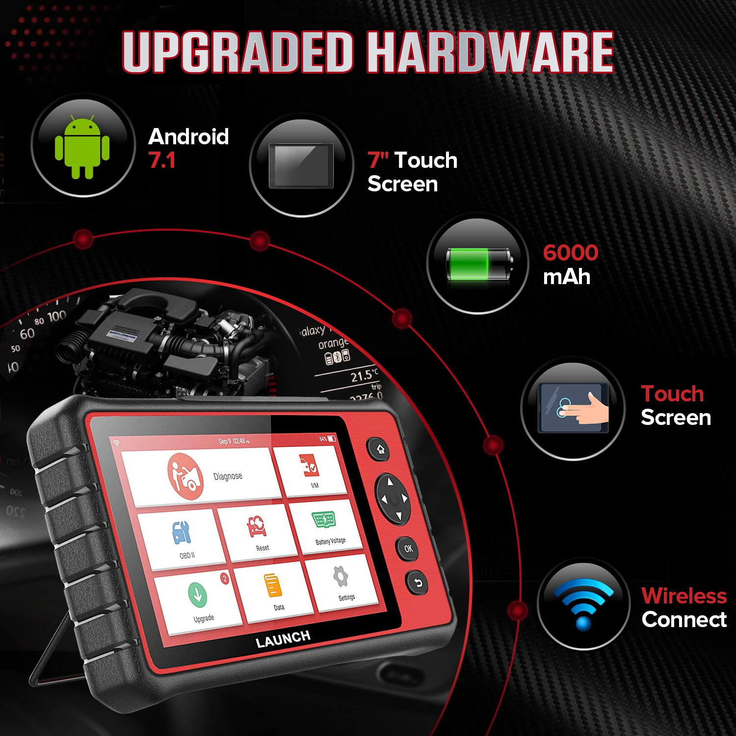 إطلاق آلة CRP909E الاحترافية 26 إعادة تعيين وظيفة النظام الكامل Eco Obd2 ماسح ضوئي تشخيص السيارات أداة السيارات