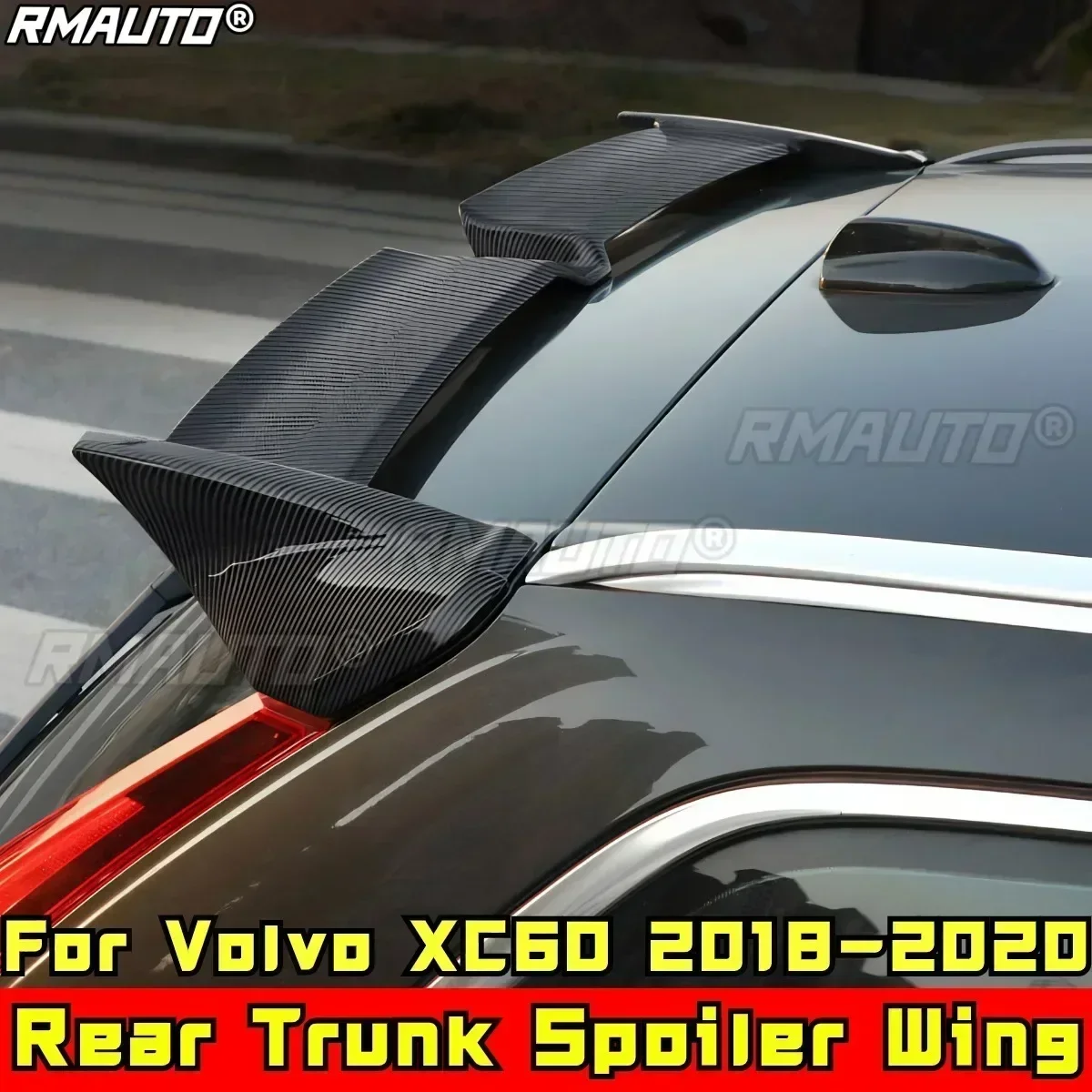 For Volvo XC60 2018-2020 Body Kit Car Rear Trunk Spoiler Wing Glossy Black Sport Style Rear Trunk Wing Car Accessories