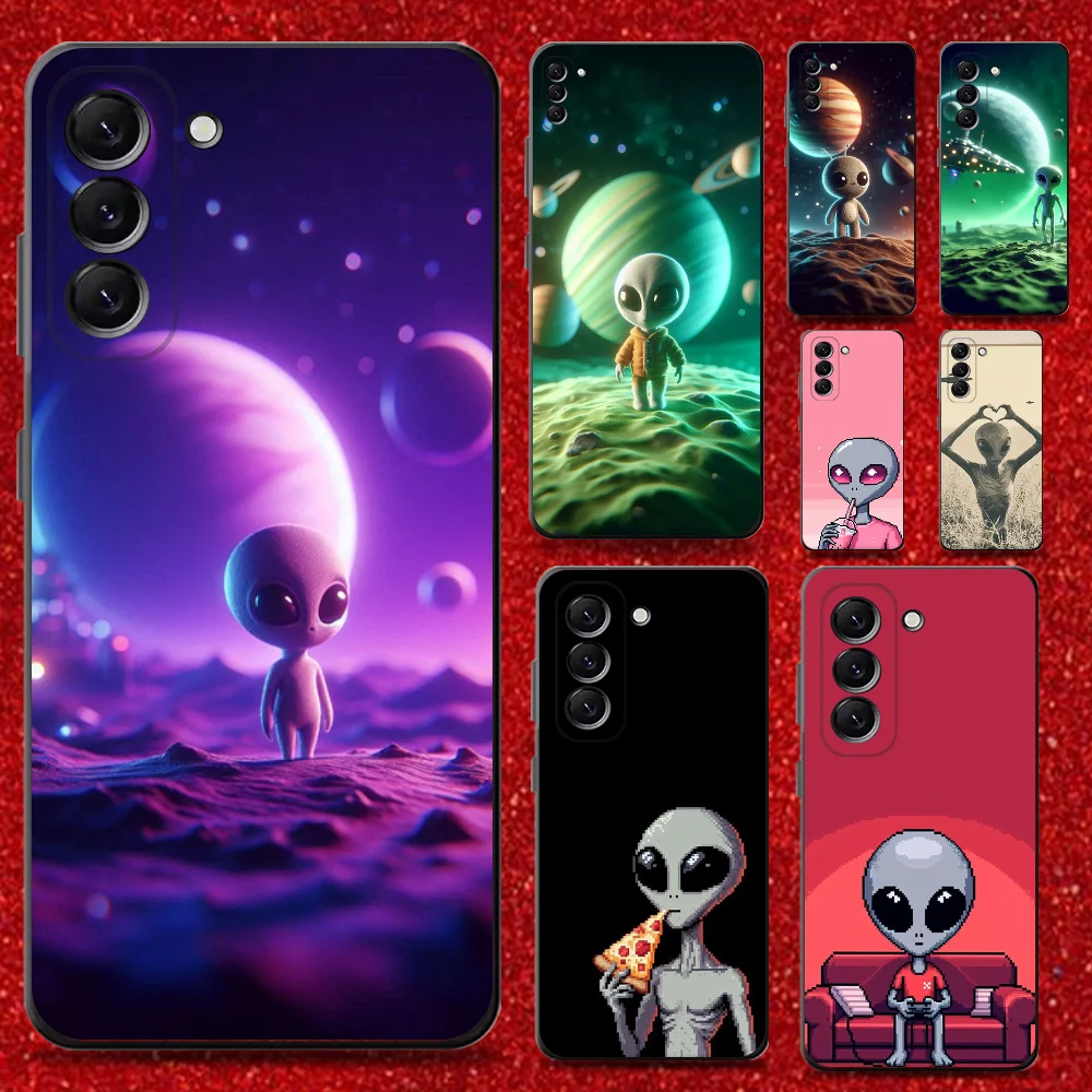 

Universe Alien Phone Case For Samsung Galaxy A13,A21s,A22,A31,A32,A52,A53,A71,A80,Soft Black Shell