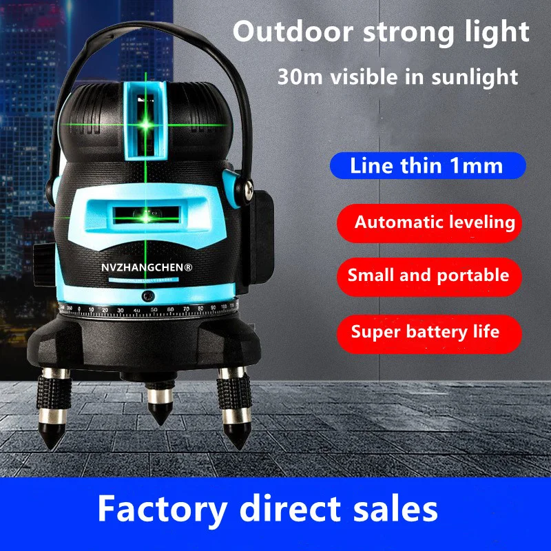 Laser Level 2/3/5 Lines Self Leveling 360 Rotatable Blue Laser Beam Radius Alternating Direct Horizontal Vertical Indoor Outdoor