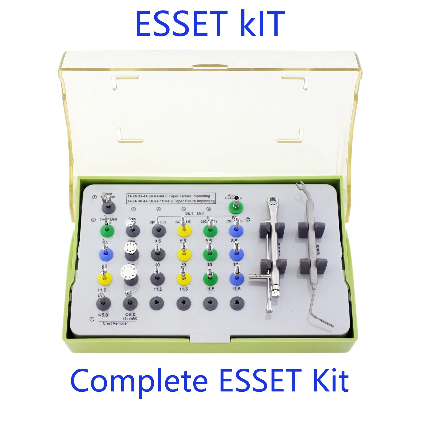 Dental Implant Surgical Crest Remover Saw Depth Gauge Twist Drill Expansion Drill for Easy Split & Expansion of Narrow Ridge Use
