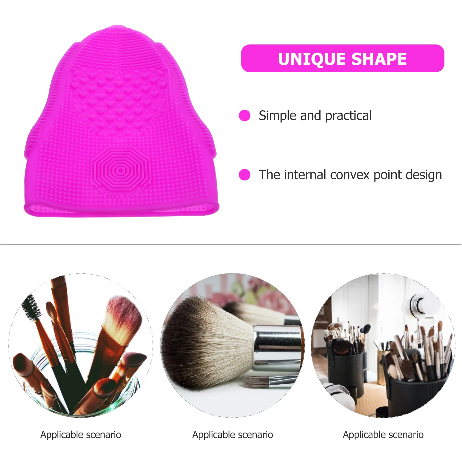 

Silicone Brush Cleaning Pad Portable Makeup Tool Cleaner Durable Beauty Brush Scrubber Mat Convex Cleaning