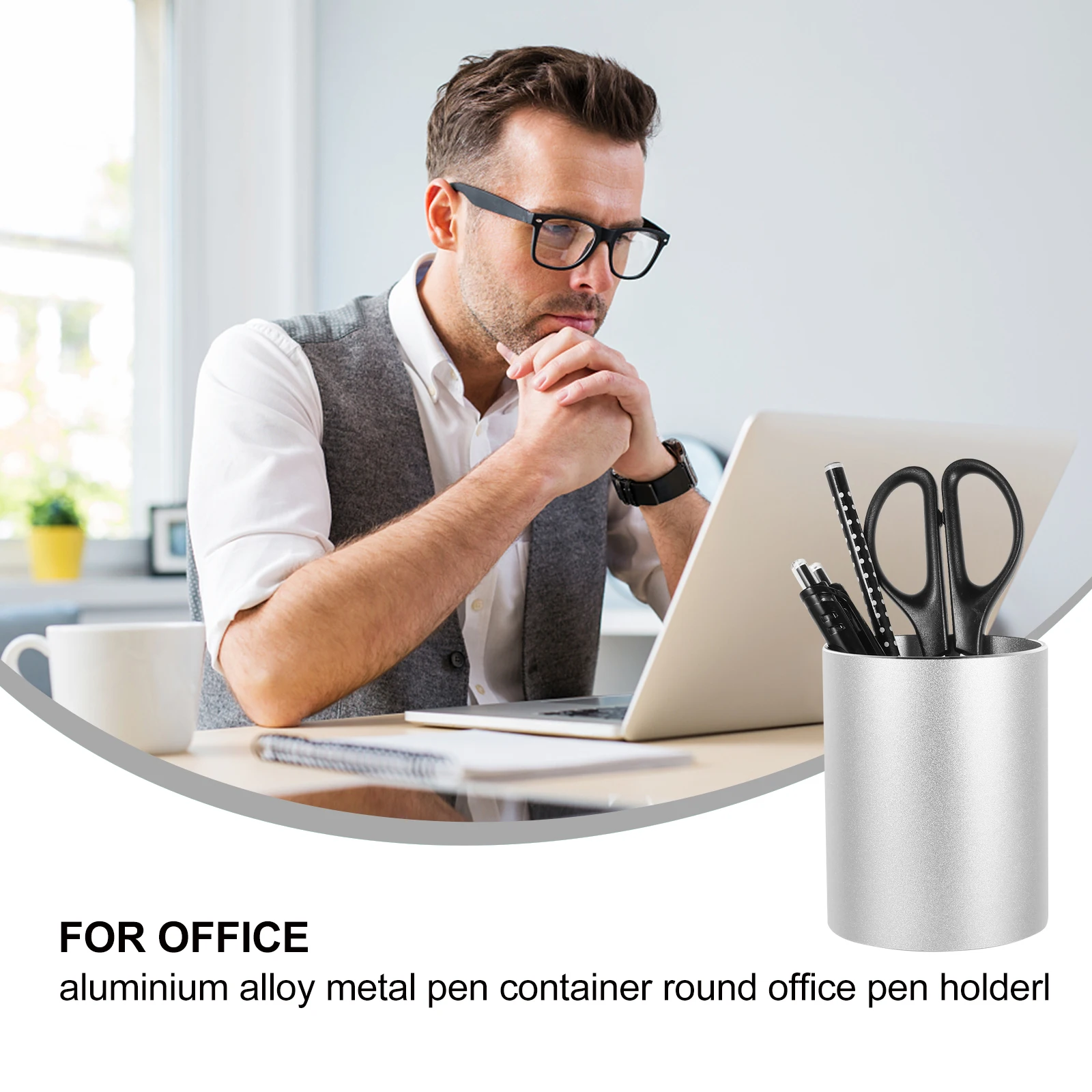 

Round Pen Container Holder Cup Desk Organizer Holders Pencil Office Organizers Desktop