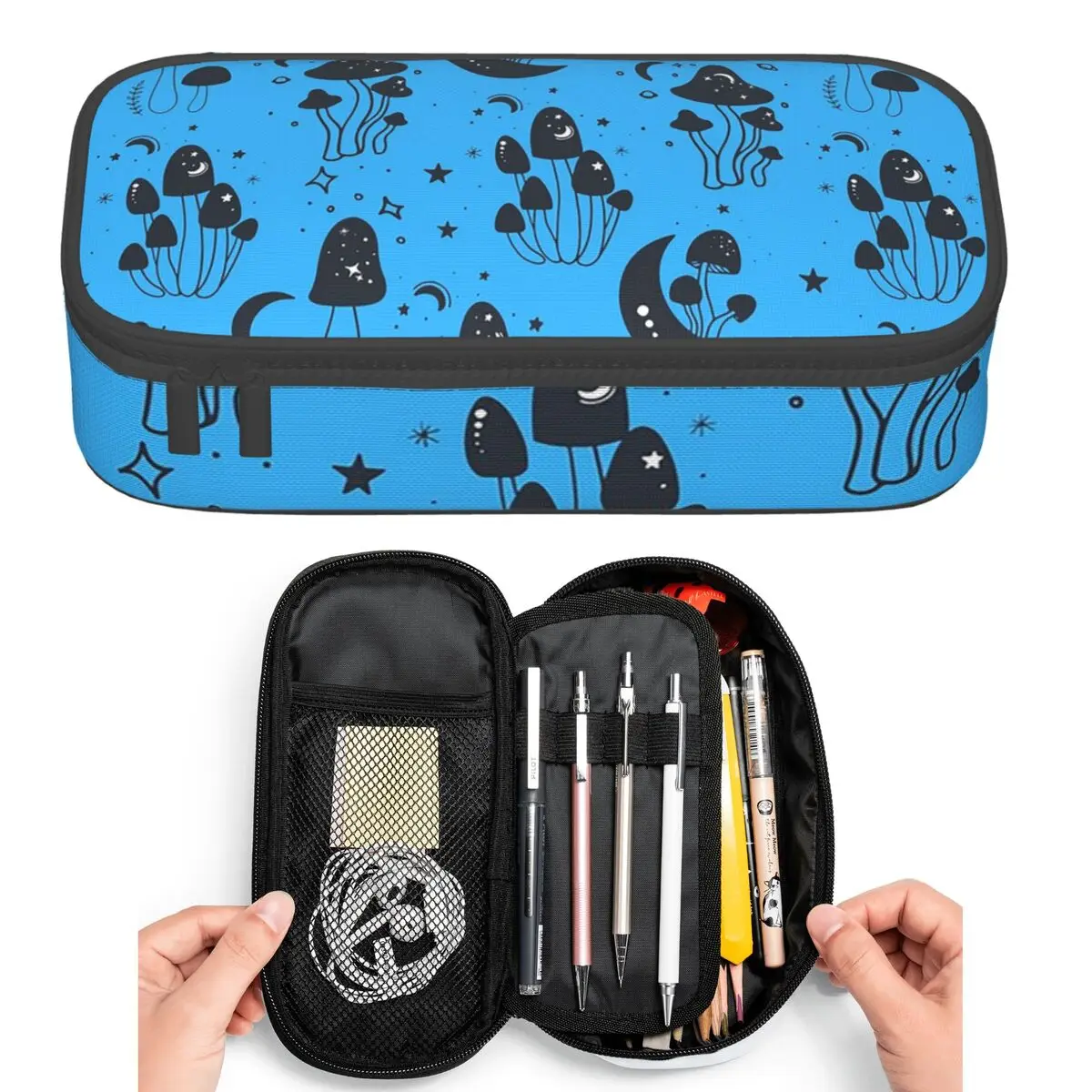 

Пеналы с узором в виде грибов, звезд и луны для студентов, пенал-коробка, сумка для карандашей, пенал большой вместимости, держатель для ручек