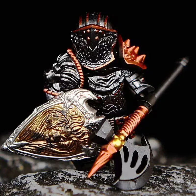 روح المعركة العسكرية في العصور الوسطى MOC، فارس هورتون، طاولة مستديرة فارس لانسلوت، تماثيل مكعبات البناء المجمعة للملك آرثر #4