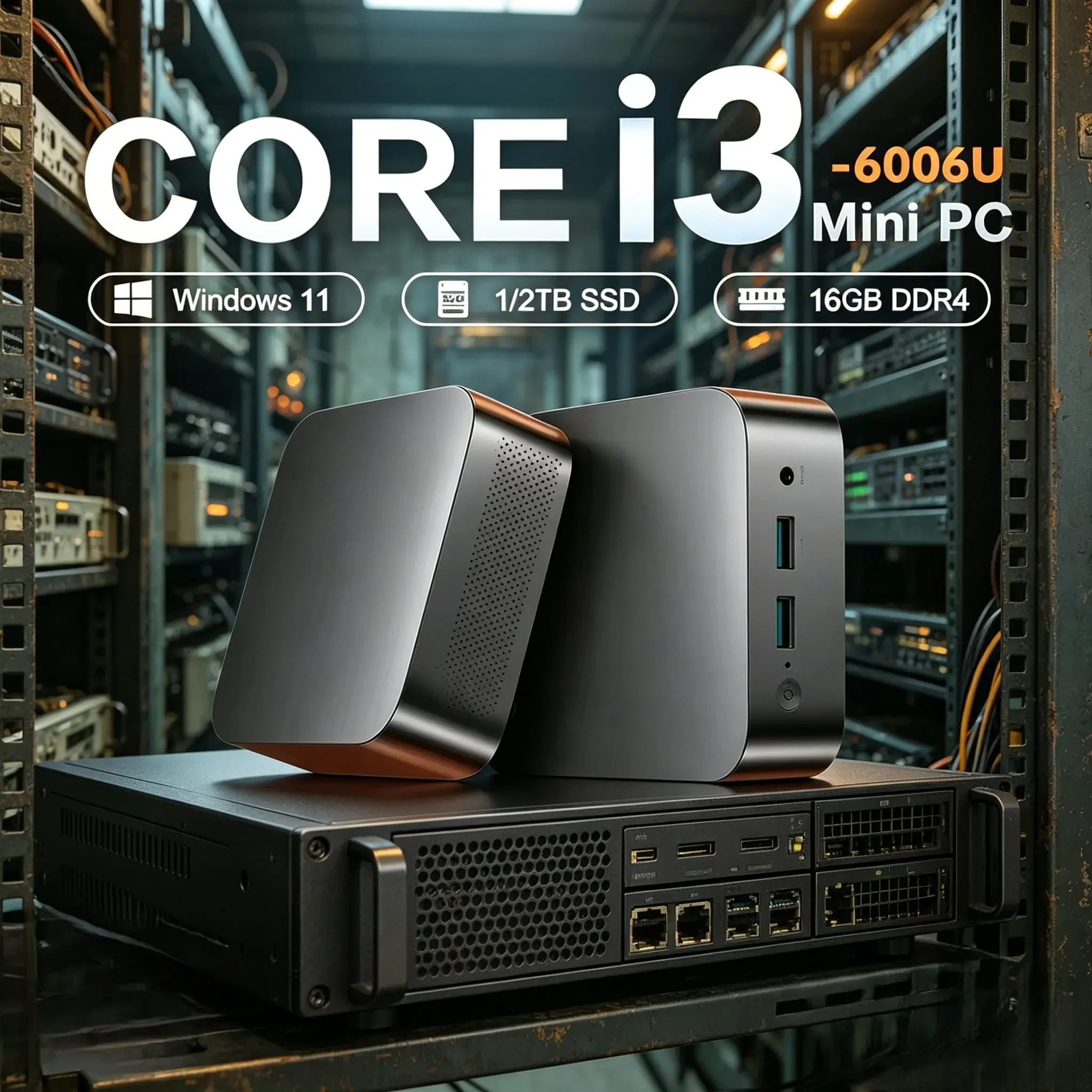 New Compact Mini Desktop PC | Intel Core I3‑6006U, Pre‑Installed Windows 11 Pro, 32GB RAM, Optional 1TB/2TB, WiFi 6 + BT 5.2, 4K