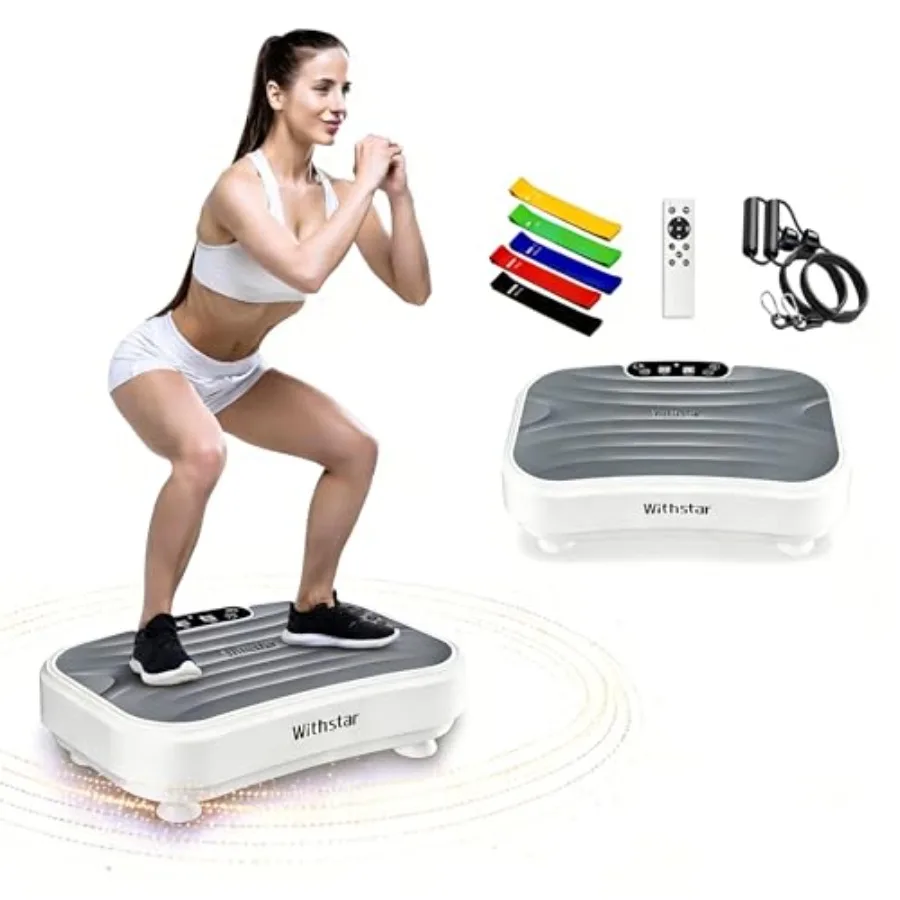 Vibration Plate Exercise Machine for home gym use ABS plastic body in black 330 lbs capacity with lymphatic drainage and weight