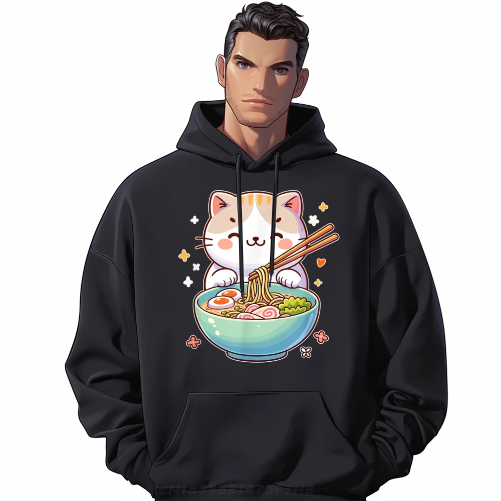 

Cute Cat Eats Ramen Noodles Cats Ramen Mens Korean Fashion Youth Gifts For Men Christmas Sweater Long Sleeve