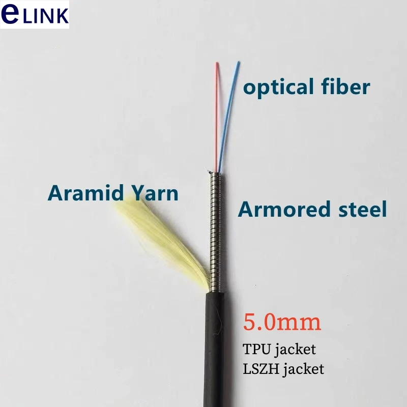 Imagem -02 - Lc-lc Cabo de Remendo Ótico Blindado 2c mm Tpu 120m 200m 250m com Cilindro Pcd310 Núcleos sm Lszh Impermeável Exterior