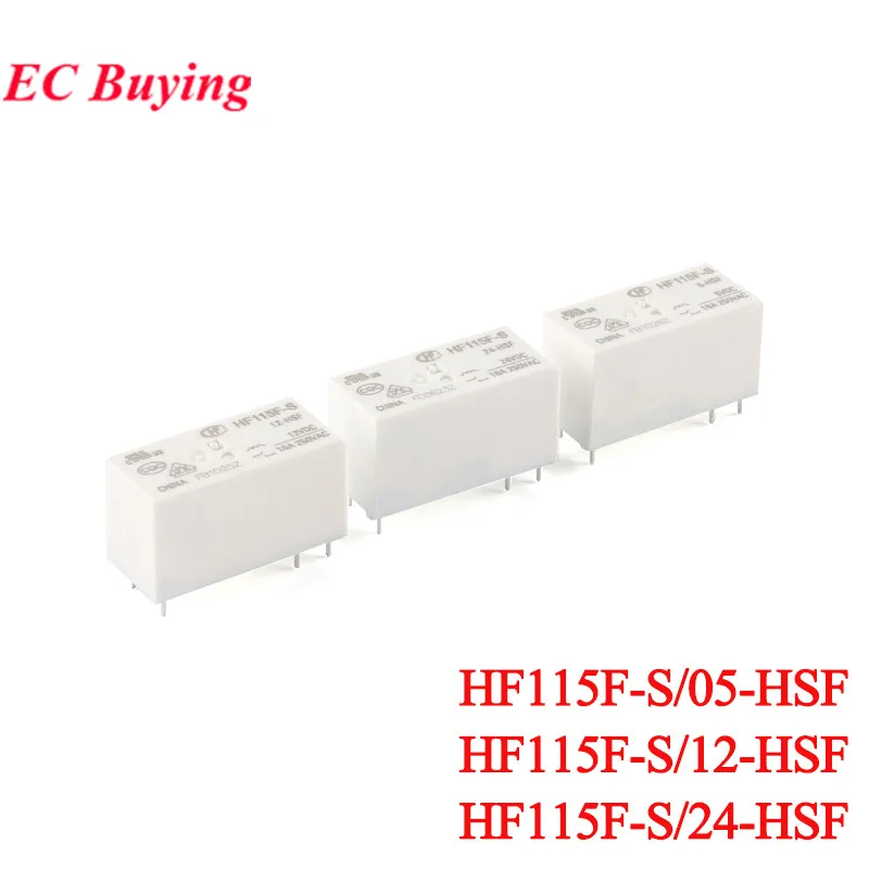 HF115F HF115F-S/05-HSF 12-HSF 24-HSF HF115F-S-12-HSF HF115F-S-24-HSF 5VDC 12VDC 24VDC DC 5V 12V 24V 16A 6Pin Power Relay Relais