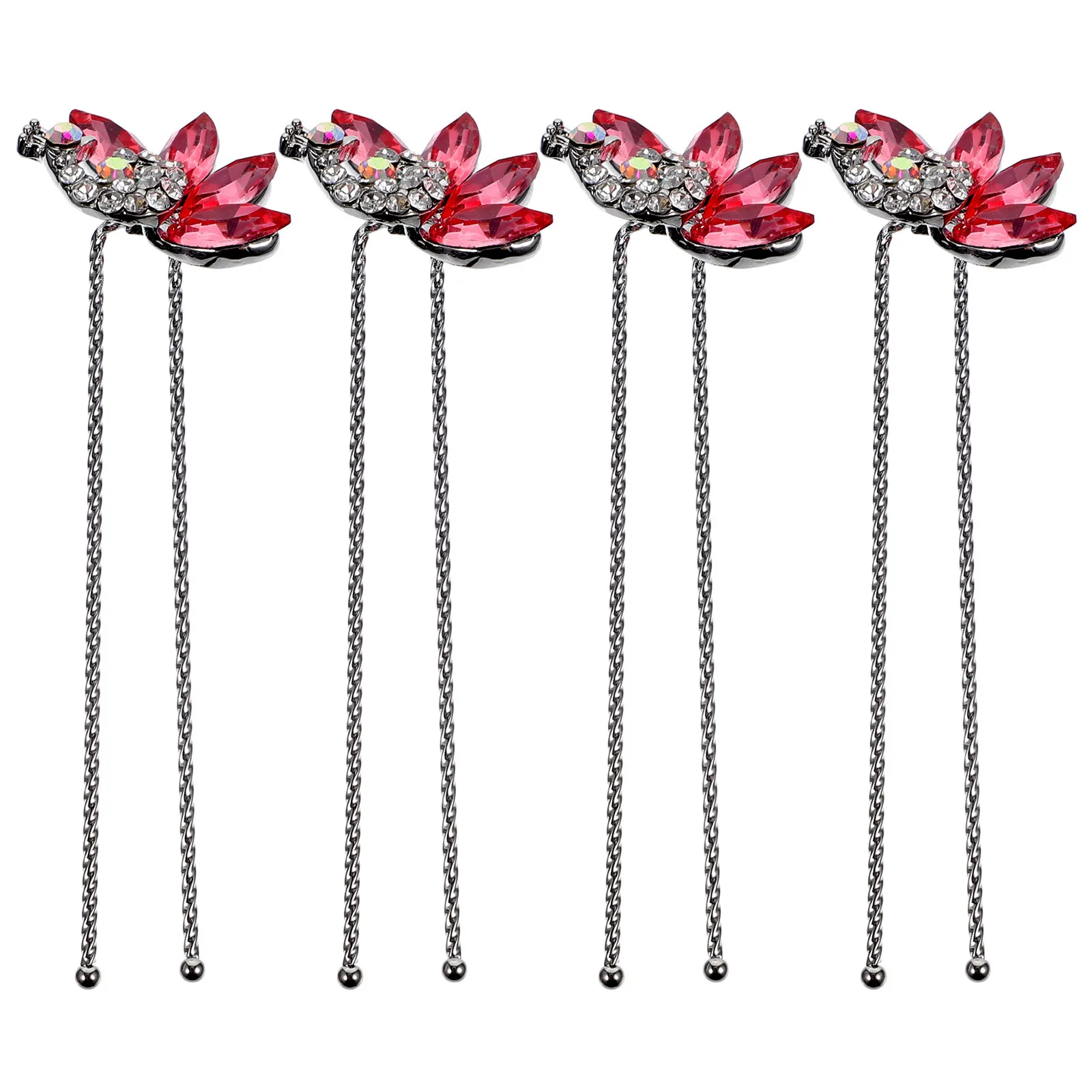 

4Pcs Rhinestone Hairpin Elegant U Shape Hair Pin for Women Crystal Bridal Wedding Hair Accessories Bride Style