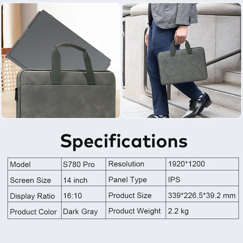 

2026 Best Seller Portable Quad Monitor For Business -14-inch,Portable Laptop Screen Extender, Place On The Desk,1 Cable For 3 D