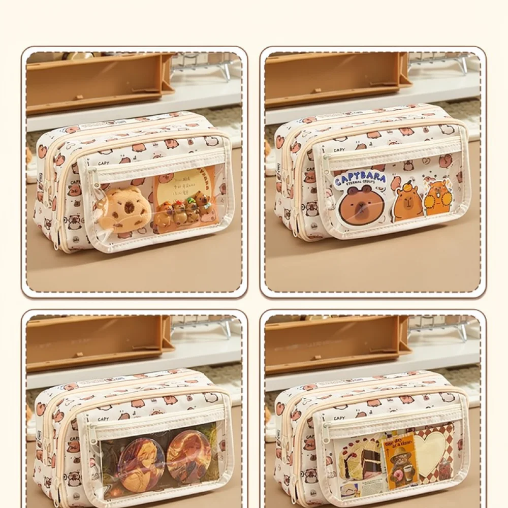 Cartoon Capybara Pattern Penci - огляд і ціна Aesthetic Large Pencil Case Pouch
