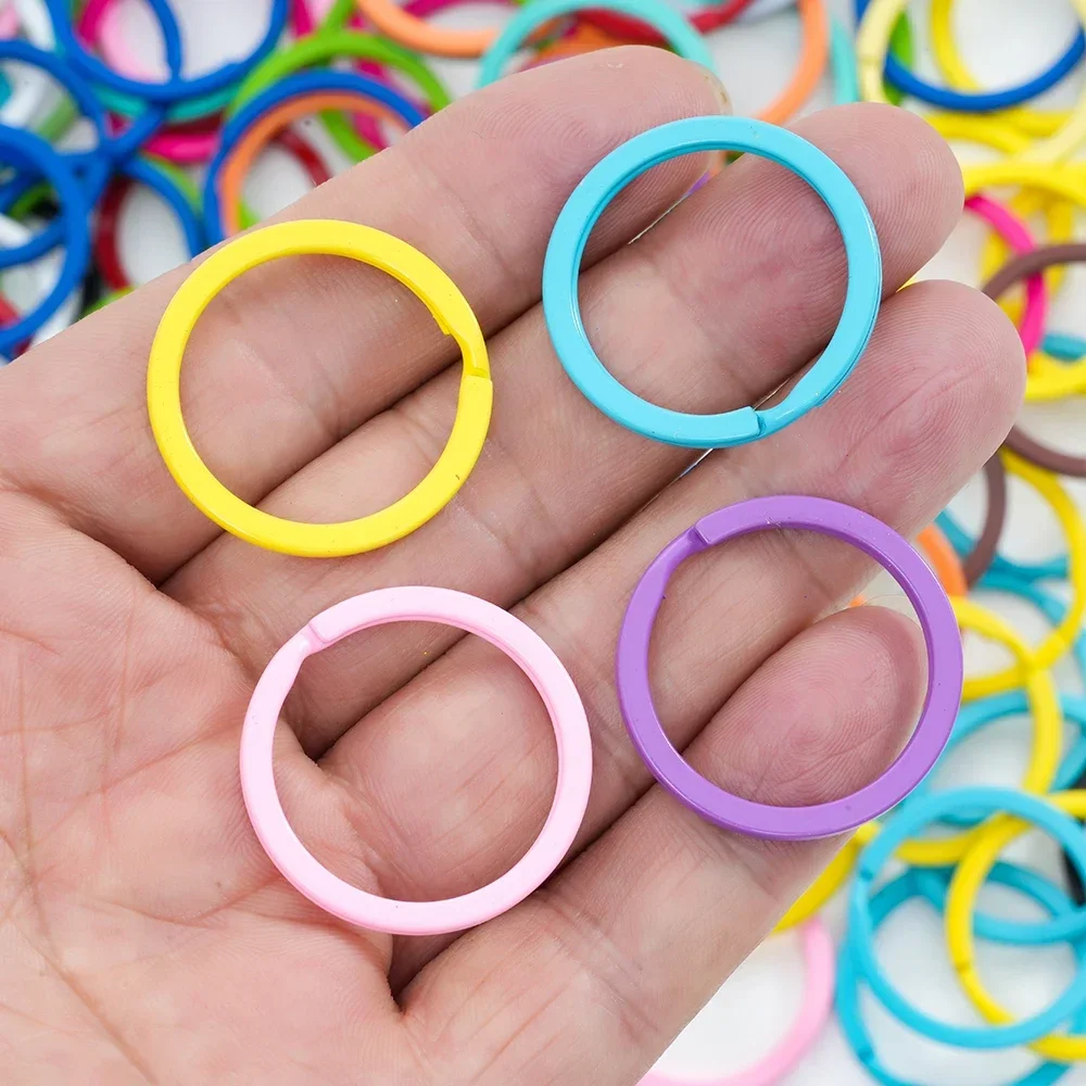 5pcs/lot Color Key Ring Round Flat Line Multicolor Key Chain Keyrings Keychain Key Holder for DIY Jewelry Making Wholesale image 4