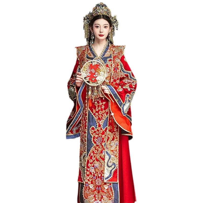 2024 New Chinese Style Hanfu Wedding Clothes Improved Xiuhe Dress Bride Small