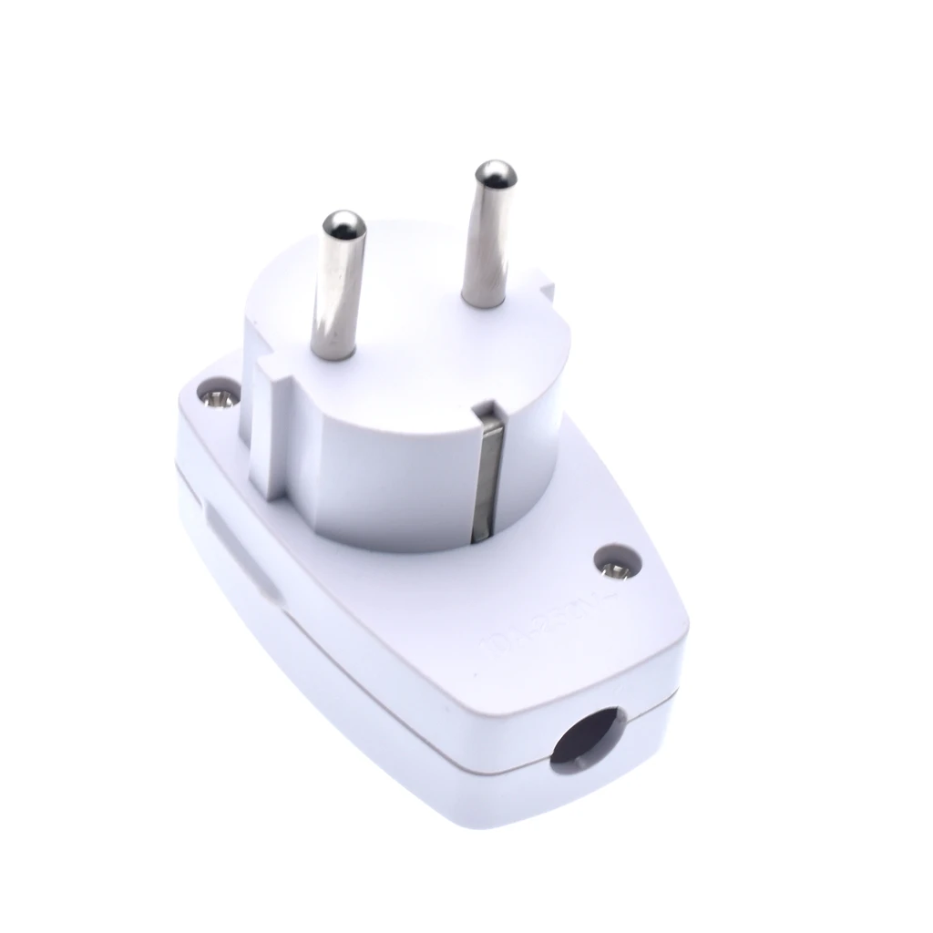 Germany Schuko Type F Rewireable Power Plug 250V 10Amp W/ LED Indicator Switch Detachable European Plugs