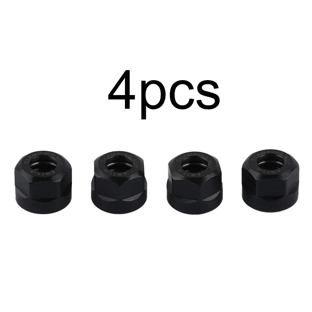 4pcs ER11 A Type Collet Clamping Nut For ER Collet Milling CNC Chuck Holder Lathe Grade 1 40CR Steel M14*0.75mm Clamping Nuts